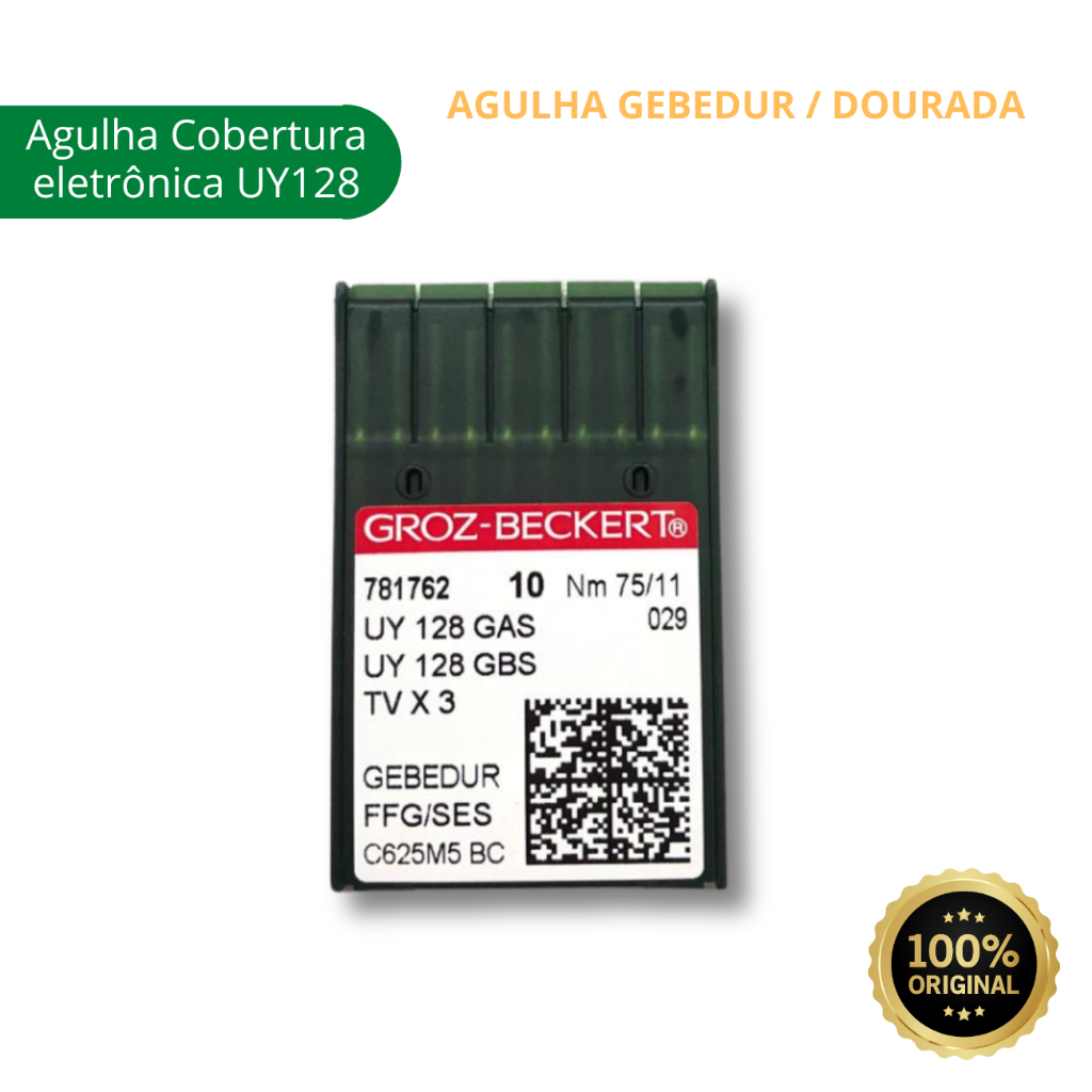 Agulha Groz-Beckert GEBEDUR / DOURADA para máquina de costura