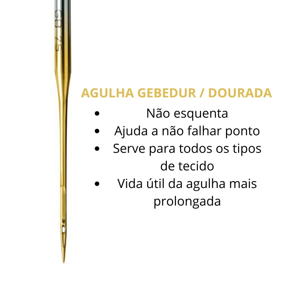 アンカレッジ SR BGS 9.5 (ゴールドラベル) Agulha Groz-Beckert GEBEDUR / DOURADA para máquina de costura