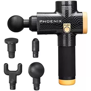 Massageador Phoenix A2 Hypervolt Profissional Fisioterapia Cor Grafite/Laranja 110V/220V + maleta