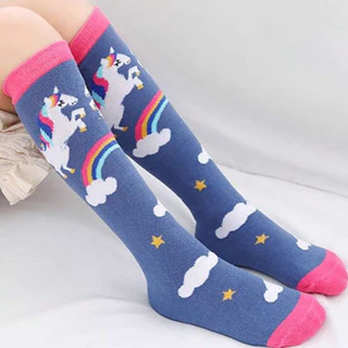 Kit 2 Pares Meia Cano Longo 3/4 Infantil Menina Ursinhos Conforto Divertidas