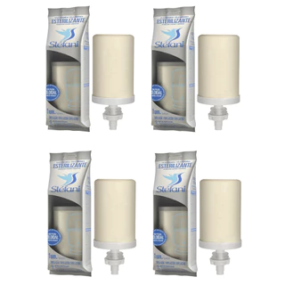 Kit 4 Velas Tripla Ação Stéfani Original Carvão Prata Coloidal Filtro De Barro São João São Pedro