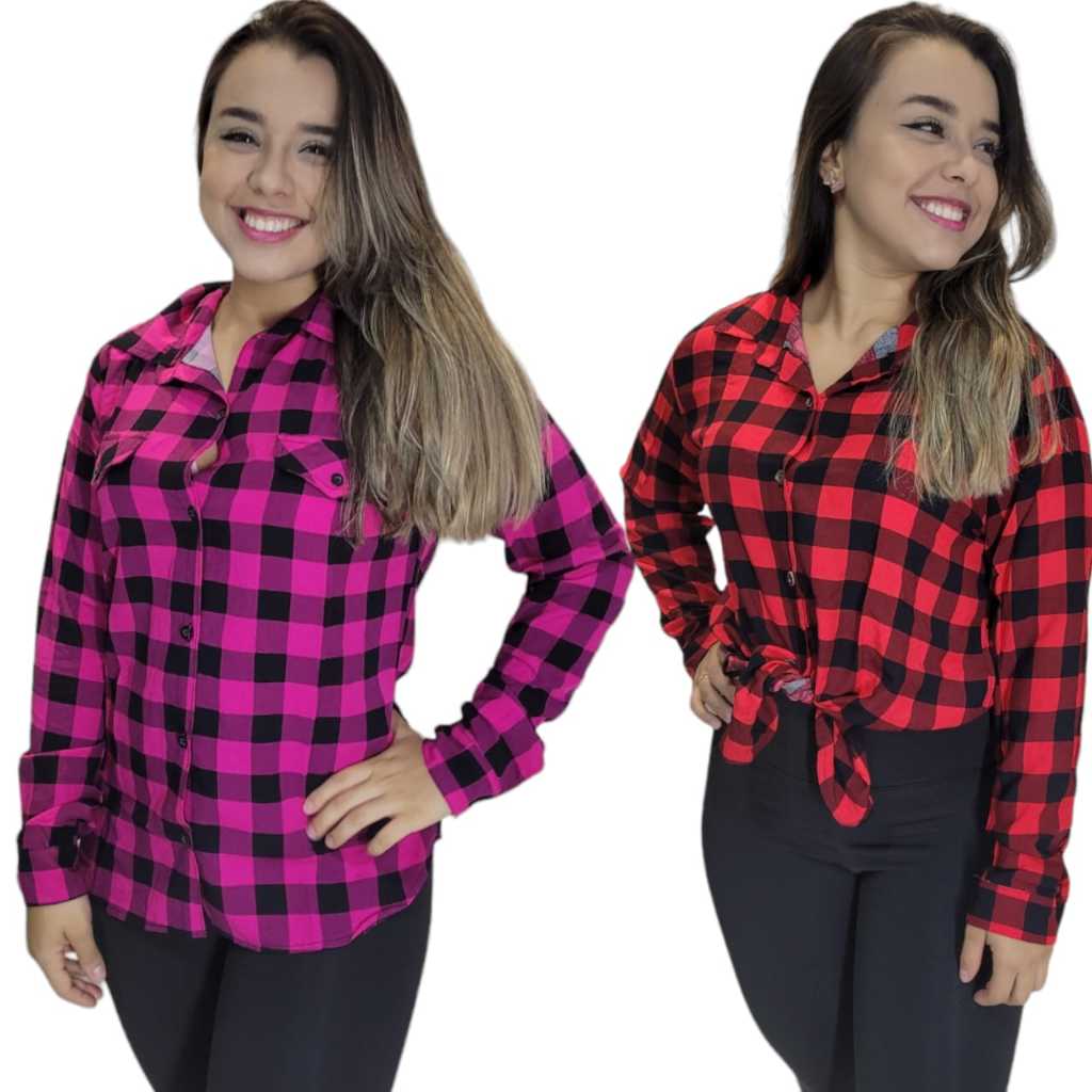 Blusa Feminina Xadrez Camisa Xadrez Feminina Festa Junina | Shopee Brasil