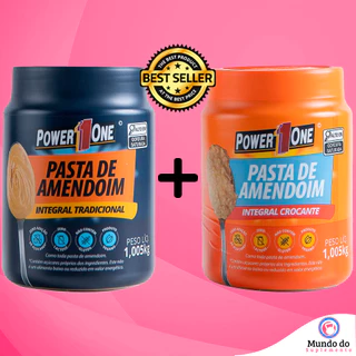 Kit 2x Pasta de Amendoim 1kg - Todos os Sabores - Power One