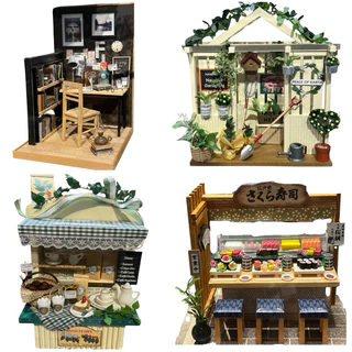 Kits DIY Mini Cenário - Opções variadas disponíveis - Kit Desmontado - 160×110×175mm - Créer La Maison Mini Couturerie
