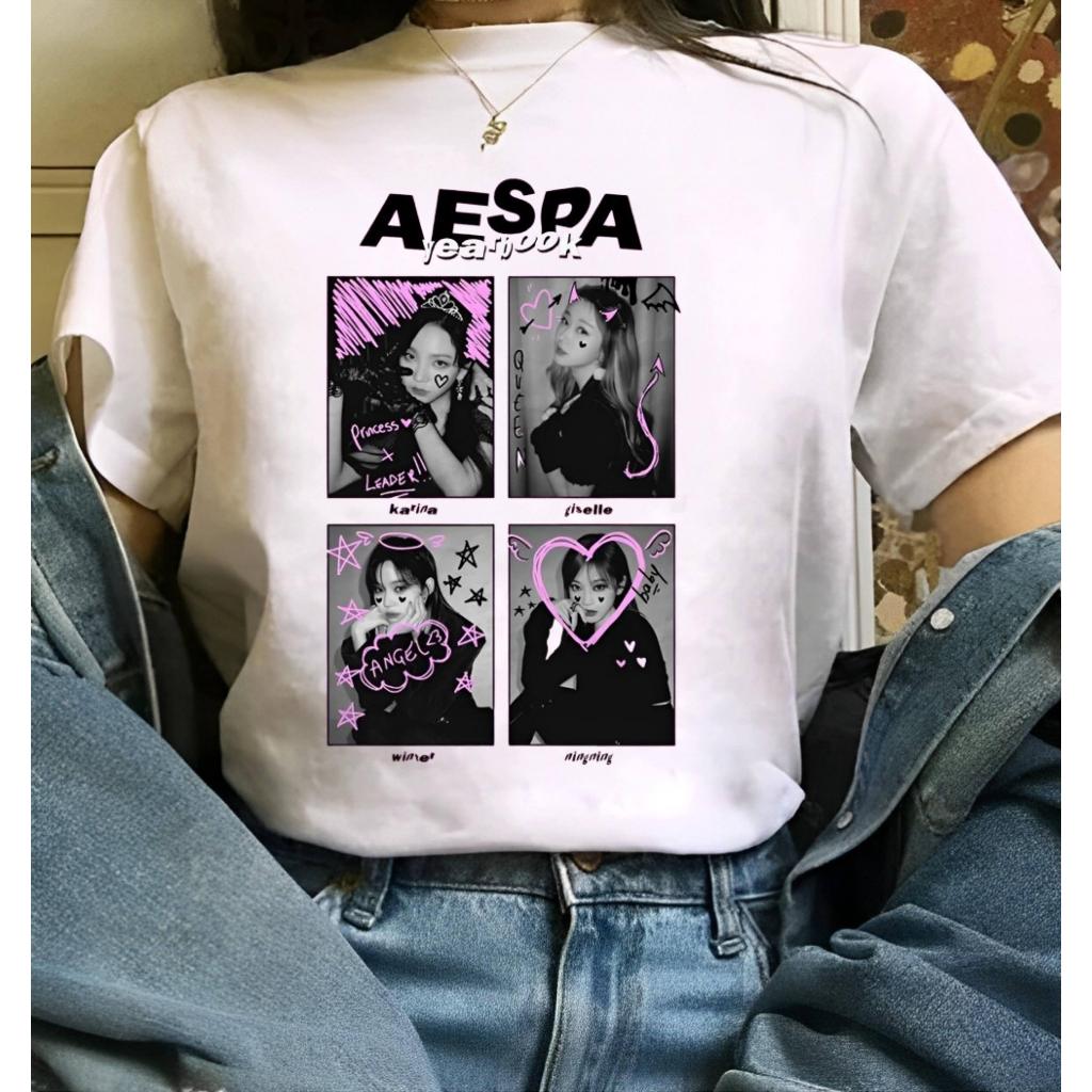 CAMISA CAMISETA AESPA Y2K STREETWEAR NINING KARINA WINTER GISELLE