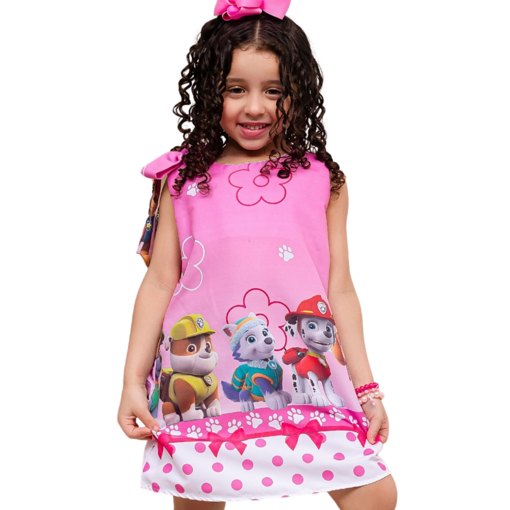 vestido da Sky, tema da patrulha canina, roupa infantil rosa, para ...