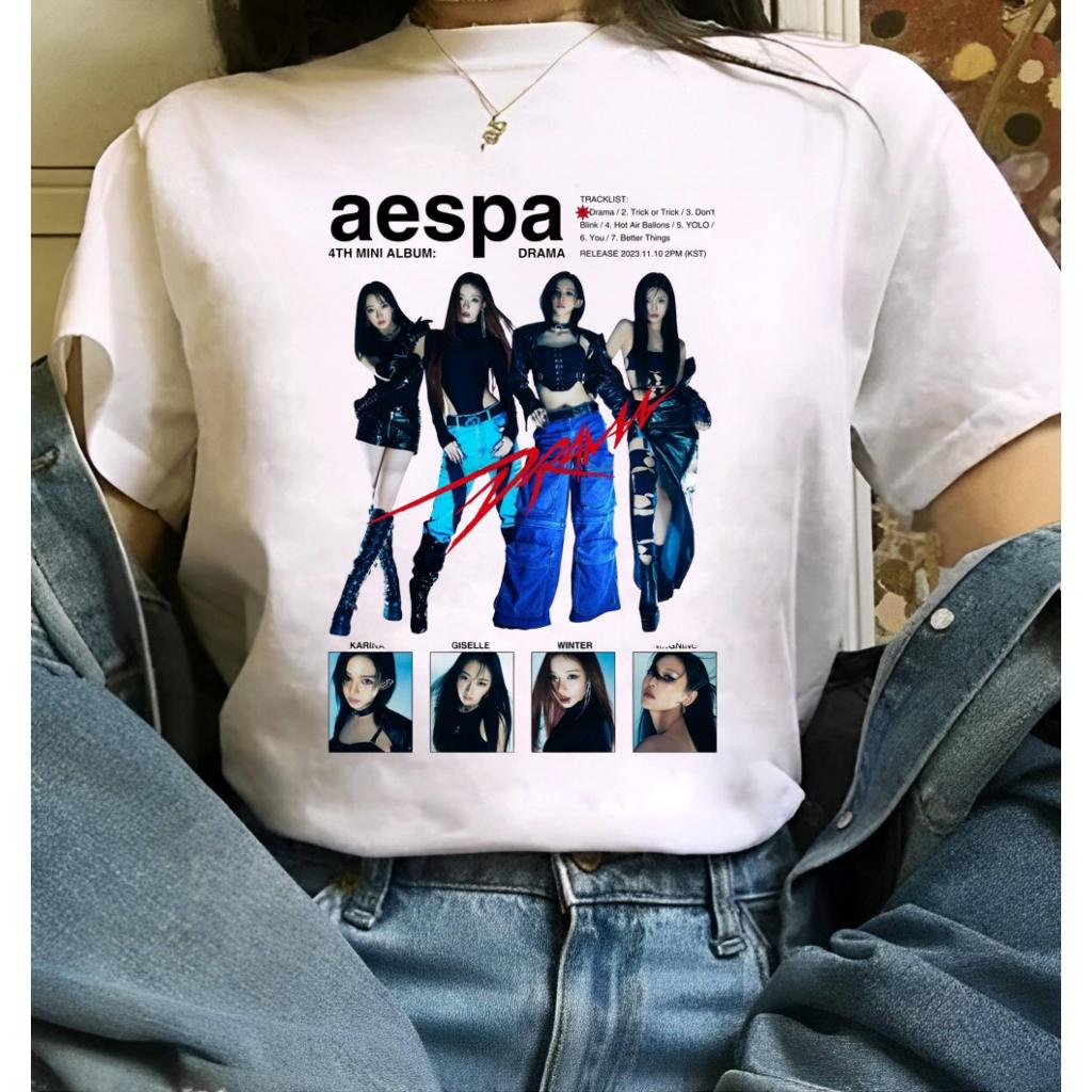 CAMISA CAMISETA AESPA Y2K STREETWEAR NINING KARINA WINTER GISELLE