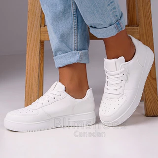 Tenis feminino casual branco plataforma confortavel Promoção!