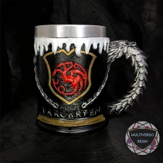 Caneca/Copo Game of Thrones House/Casa Targaruen 3D Resina