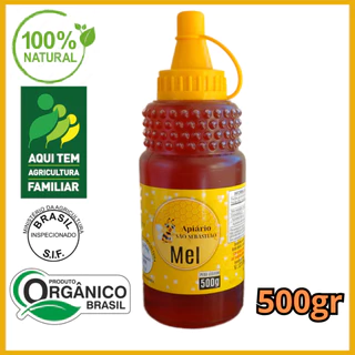 Mel de Abelha 500gr 100% Puro Original Florada Silvestre Com SIF - Apiário São Sebastião