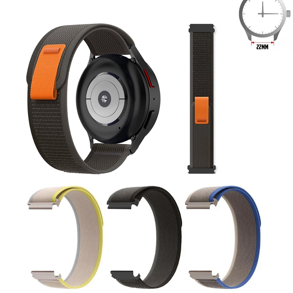 Pulseira 22mm Trail Loop de Nylon para haylou gst/amazfit gtr 2/mi watch color/garmin active/Vivoactive 4/Ticwatch Pro 3/Forerunner 745