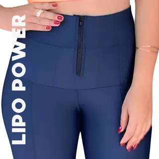 Calça Lipo Power Cintura Alta APERTA BARRIGA, Skinny e Zíper Tratorado, Elastano Suplex Premium