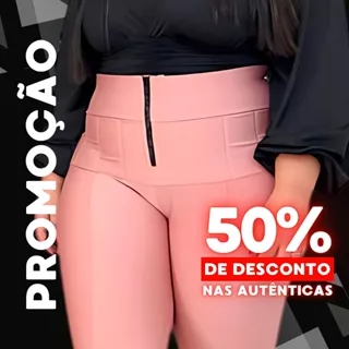 Calça Lipo Power Cintura Alta e Zíper Tratorado, Elastano Legging Suplex Premium