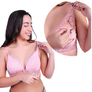 Sutiã Amamentação Com Bojo Soft Sutiã Gestante Rendado Feminino Lingerie Maternidade em Oferta na Shopee