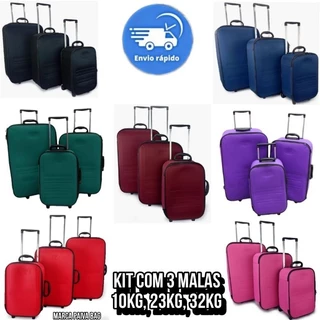 Kits de Mala Viagem 3 Peças (Pequena - Média - Grande) PAIVA BAG