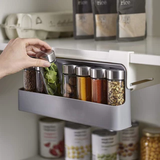 Organizador de especiarias para gavetas, tamanho único, cinza/branco