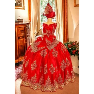 Roupa Pombogira Vermelha e Dourada - CANDOMBLÉ e UMBANDA