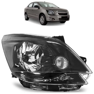 Farol Dianteiro Cobalt 2012 2013 2014 2015 Máscara Negra Foco Simples Encaixe Lâmpada H4