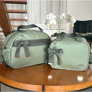 Kit de bolsa e frasqueira maternidade menina ou menino Blessy Baby