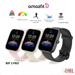 Relogio Digital Inteligente Smartwatch BIP 3 PRO com Tela AMOLED Display 1.68 - Amazfit Original
