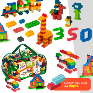 Brinquedo Blocos De Montar Com Rodinhas 350 Peças Casinha Caminhão Pedagogico Diversão e Educação