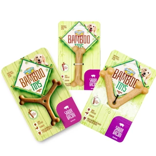 Kit Bamboo Toys Sabor Bacon Truqys Brinquedo Mordedor Osso Bamboo Toys Tam Pequeno I, V e Y