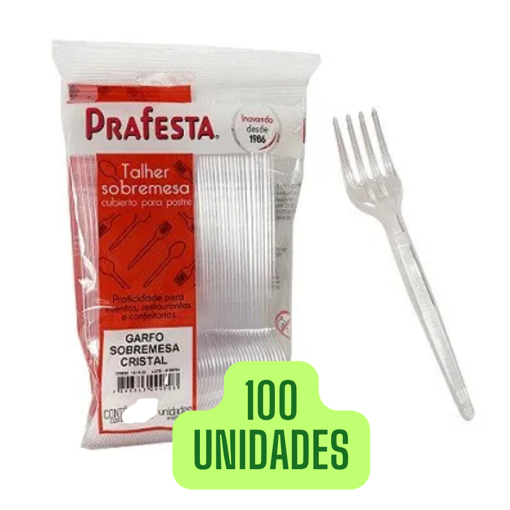 GARFINHO SOBREMESA GARFO DESCARTÁVEL - 100 unidades