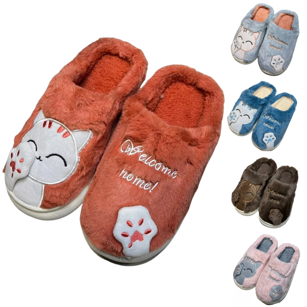 Pantufa Gato Da Sorte Chinelo De Quarto Feminino - PU24-206