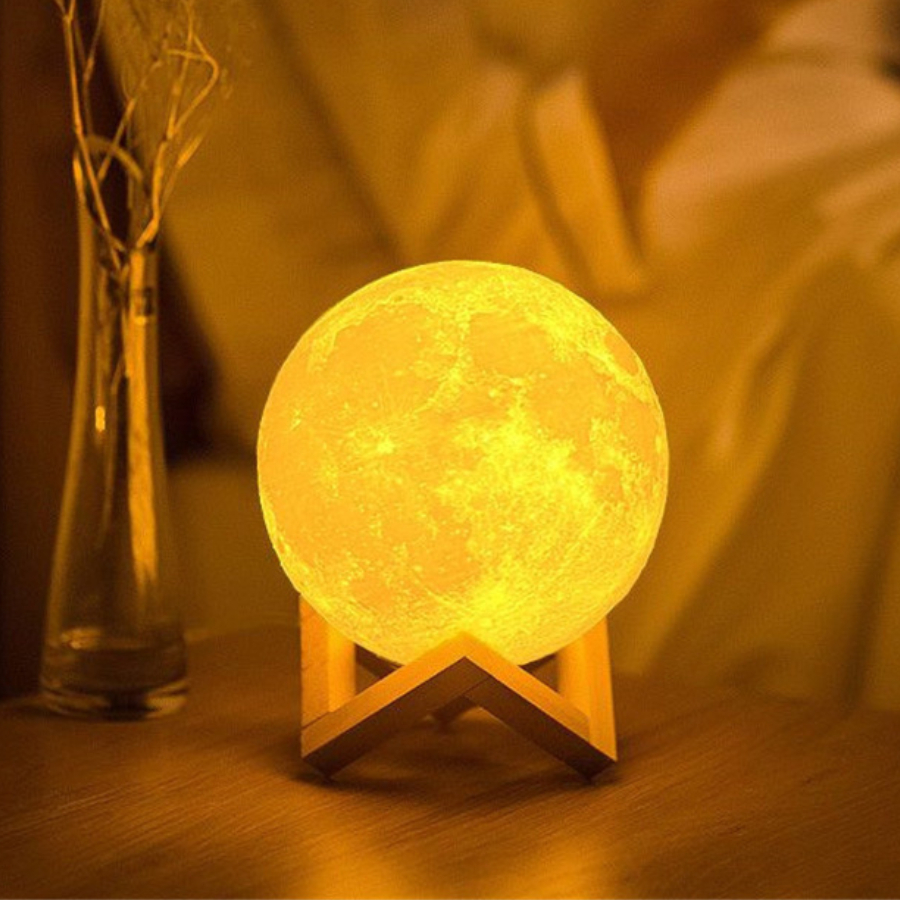 Luminária De Lua Cheia 3d Led Abajur Decoração Promoção