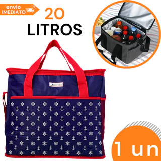 Bolsa Térmica 20 Litros Grande Viagem Praia Garrafas C/ Alça