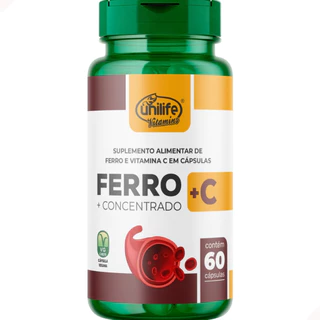 FERRO CONCENTRADO + VITAMINA C - 60 CÁPSULAS - UNILIFE