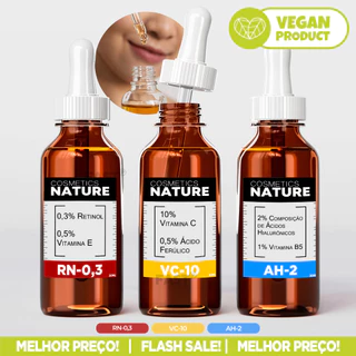 Serum Tônico Fácial Ácido Hialurônicos Ferúlico Vitamina C / E / B5 Retinol Anti Acne Vegano 30ml Cosmetics Nature