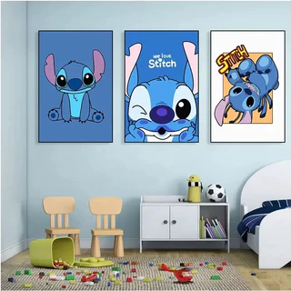 Quadros Decorativos 3 Peças 40x60 Lillo Stitch Infantil