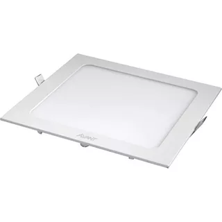 Painel LED 12W de Embutir Quadrado 17 cm, Bivolt, 3000K Luz Branco Frio ,Avant