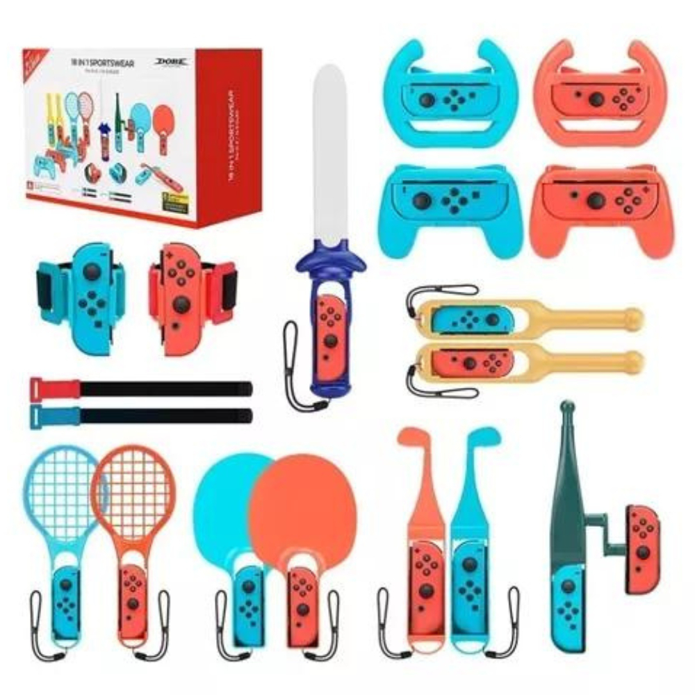 Super Kit 18 em 1 Diversos Acessórios Compatível com Nintendo