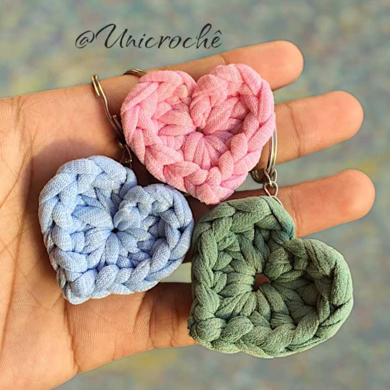 10 CHAVEIROS DE CORAÇÃO EM CROCHÊ | Shopee Brasil