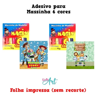 Adesivo para Massinha de modelar - Folha impressa SEM recorte - Qualquer tema