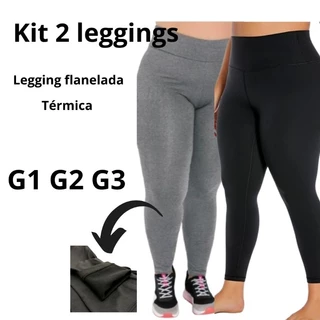 kit 2 legging suplex legging térmica inverno leggings | flanelada| Feupada| térmica| plus size | G1 G2 G3