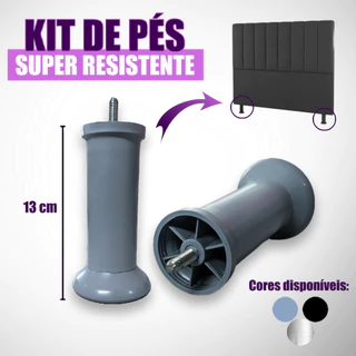 Pés de Cama Box e Cabeceiras C/08Und - Resistente e Parafuso - Pé Slim com Sapata /01