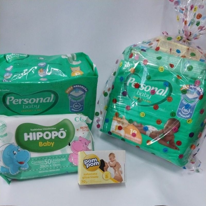 kit Presente Chá de Bebê Revelação Mimo Fralda Descartável P/M/G/XG/XXG ...