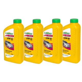 Kit Óleo 15w40 Lubrificante Lubrax Tecno Semissintetico 4 Litros