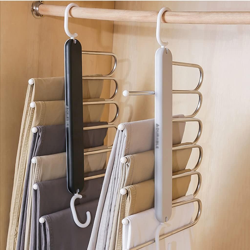Cabide Multifuncional Para Calças de Inox Aço Com 5 Divisórias ...