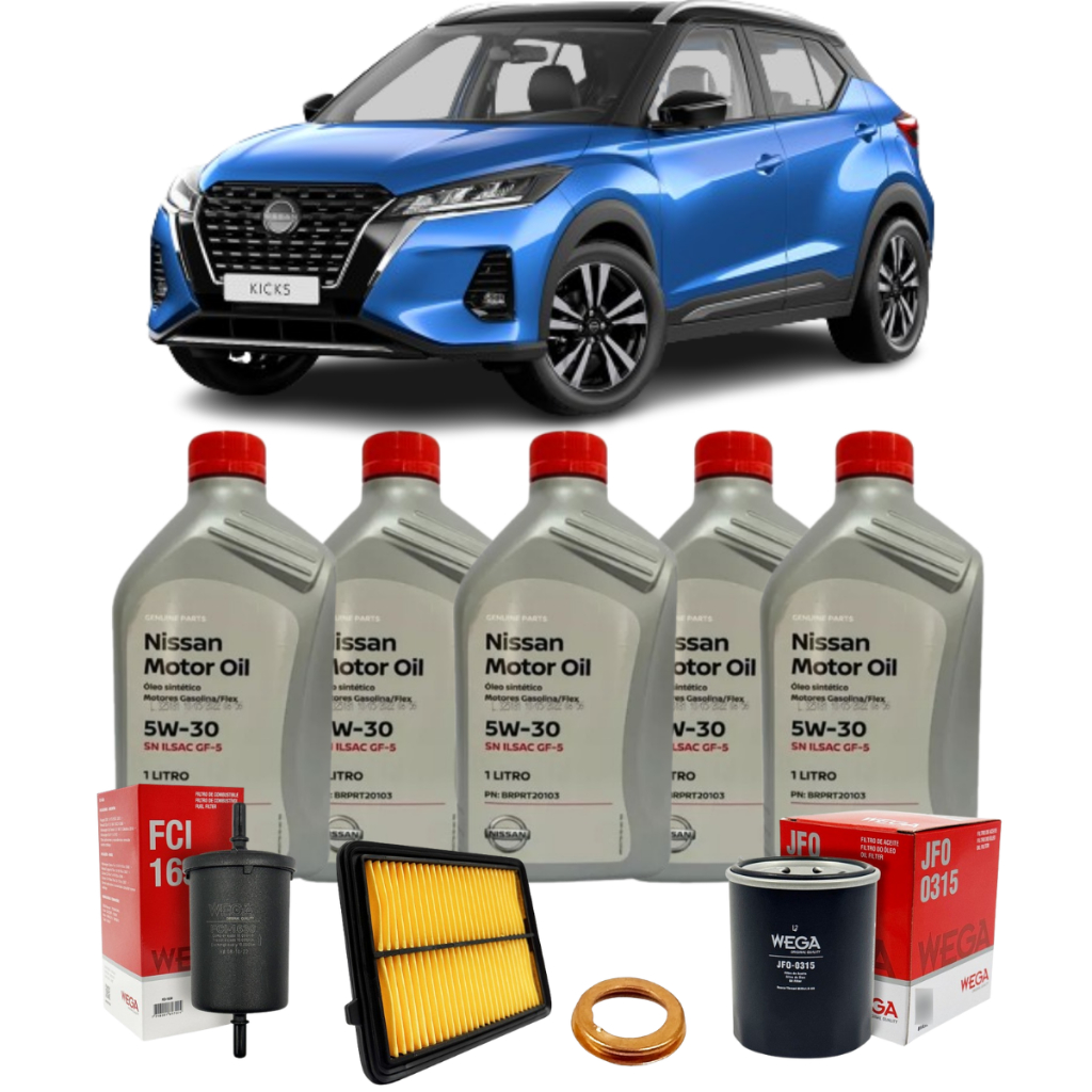 Kit Revisão Troca De Óleo 5w30 Nissan Kicks 1.6 2021 2022 | Shopee Brasil