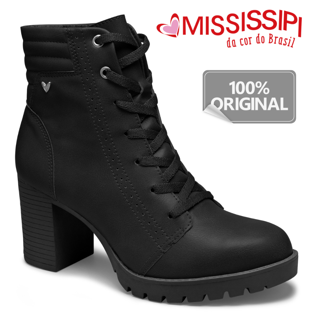 Calcados Mississipi Bota Coturno Mississippi Tratorado Preto Bota