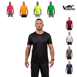 Kit 5 Camisetas Básicas Masculina DryFit Lisa Neon Furadinho Tradicional Academia Treino Moda Veronz