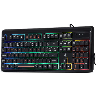 Teclado Gamer Semi Mecânico Led Rgb 12 Funções Multimídia Anti Ghosting Abnt2 Usb para Pc Notebook