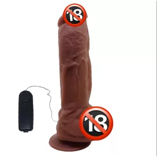Penis De Borracha 24cm X 6cm Com Escroto E Vibrador