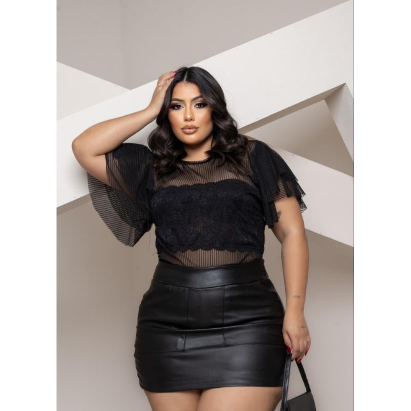 MODELO PLUS SIZE no conjunto ou avulso MODA FEMININA REF:11 cód couro ...
