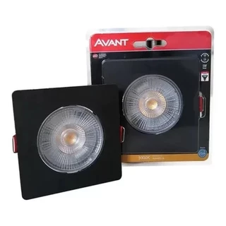 Spot Authentic Quadrado LED, 5W, 3000K, PRETO Bivolt, Avant