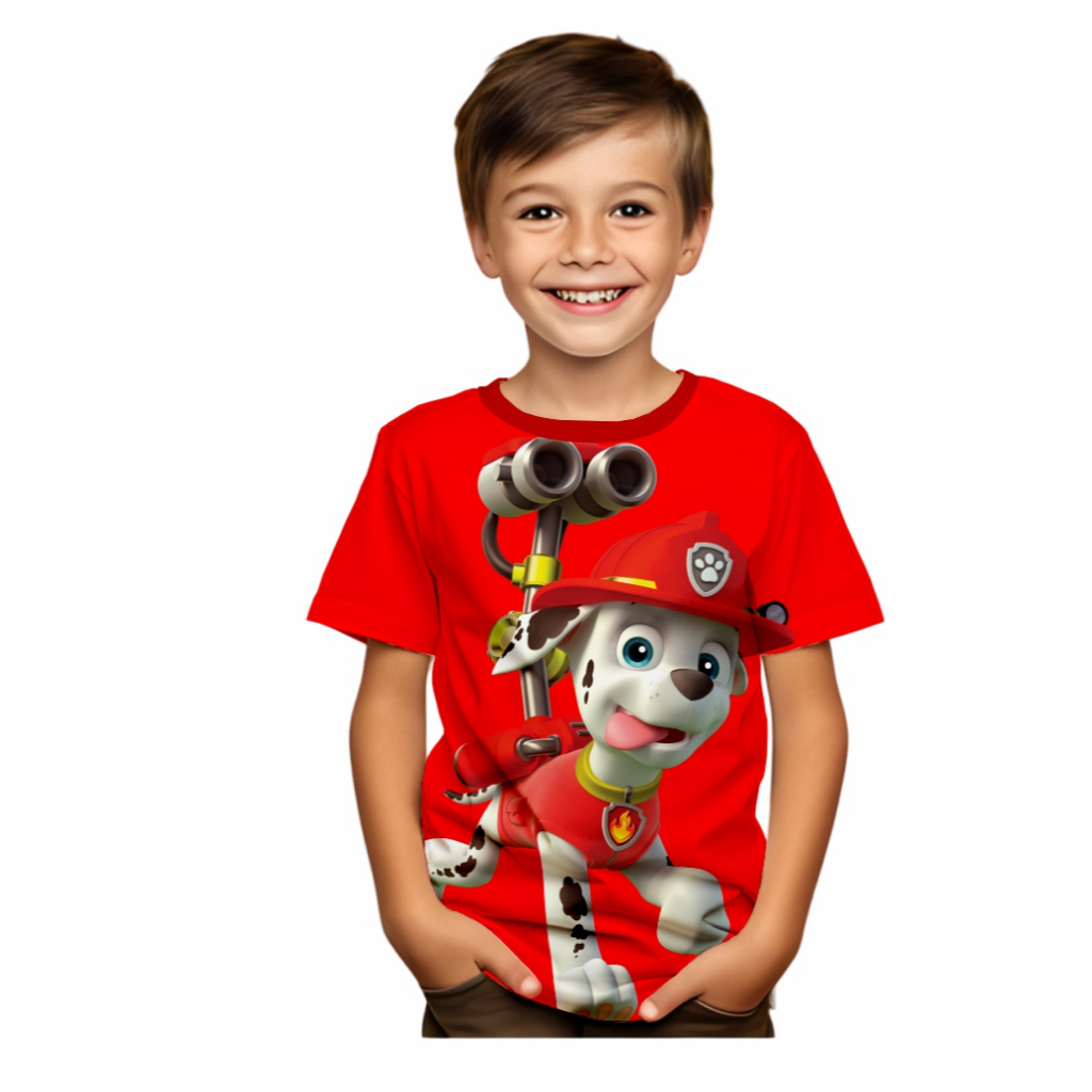 Camiseta Masculina Patrulha Canina 3D Gola Redonda Manga Curta Blusa ...